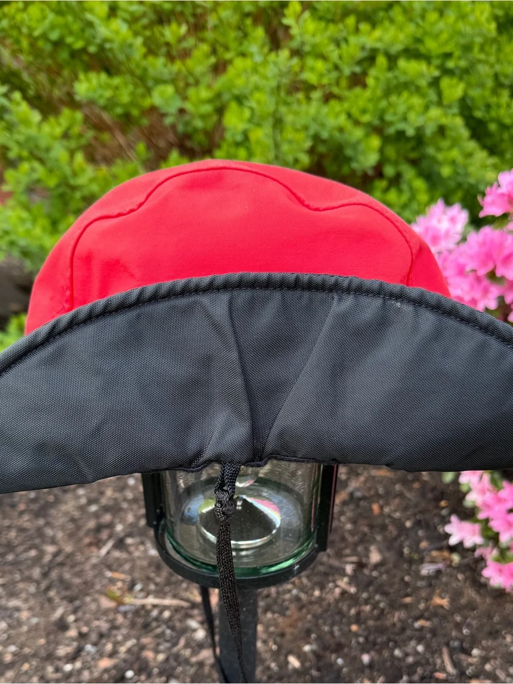 Outdoor Research Red and Black Outdoor Rain  Hat with Chin Cord